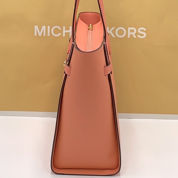 MICHAEL KORS CARMEN LARGE NORTH SOUTH TOTE SHERBERT COLOR - Picture 8 of 16